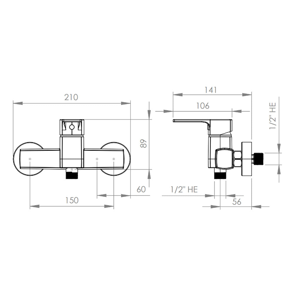 Monomando Ducha Alatri Negro Mate