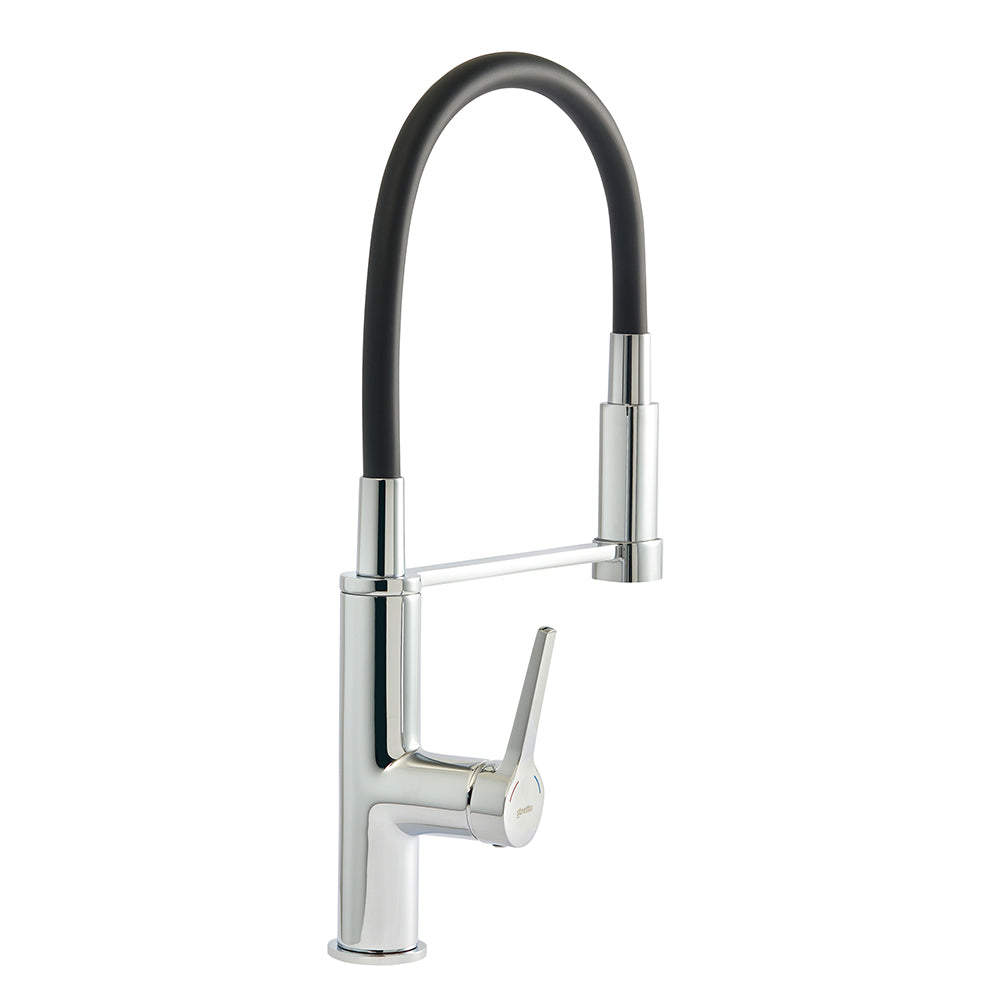 Monomando Lavaplatos Flexible Exo Cromo/Negro Mate