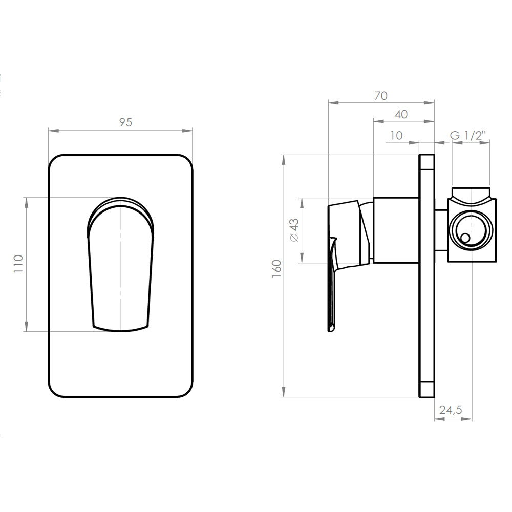 Monomando Ducha Empotrado Filippo Cromo