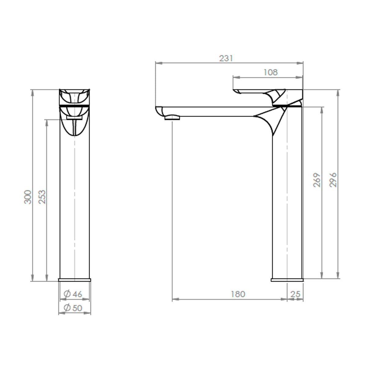 Monomando Lavamanos Alto Moss Cromo
