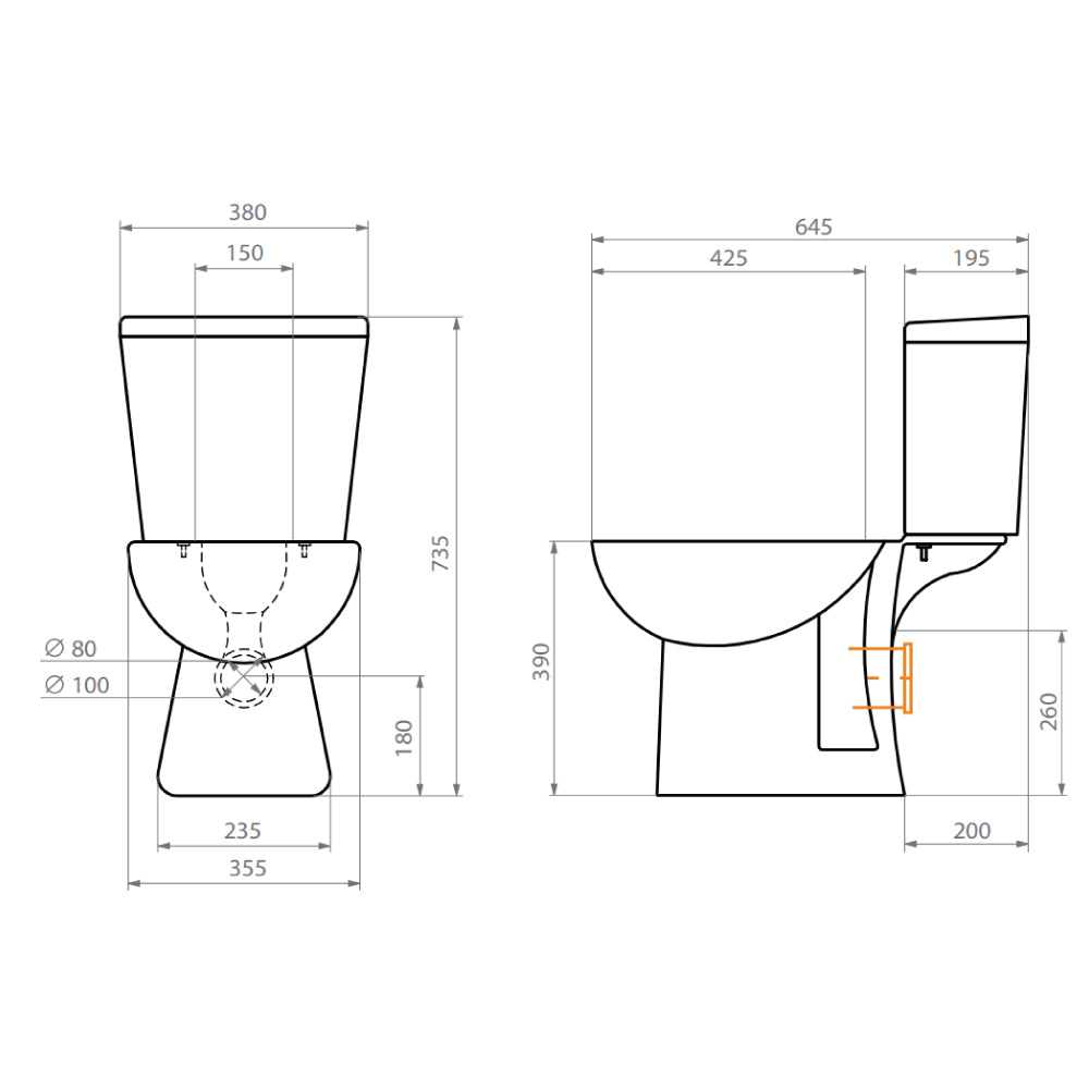 Sanitario Wc Two Piece Aura