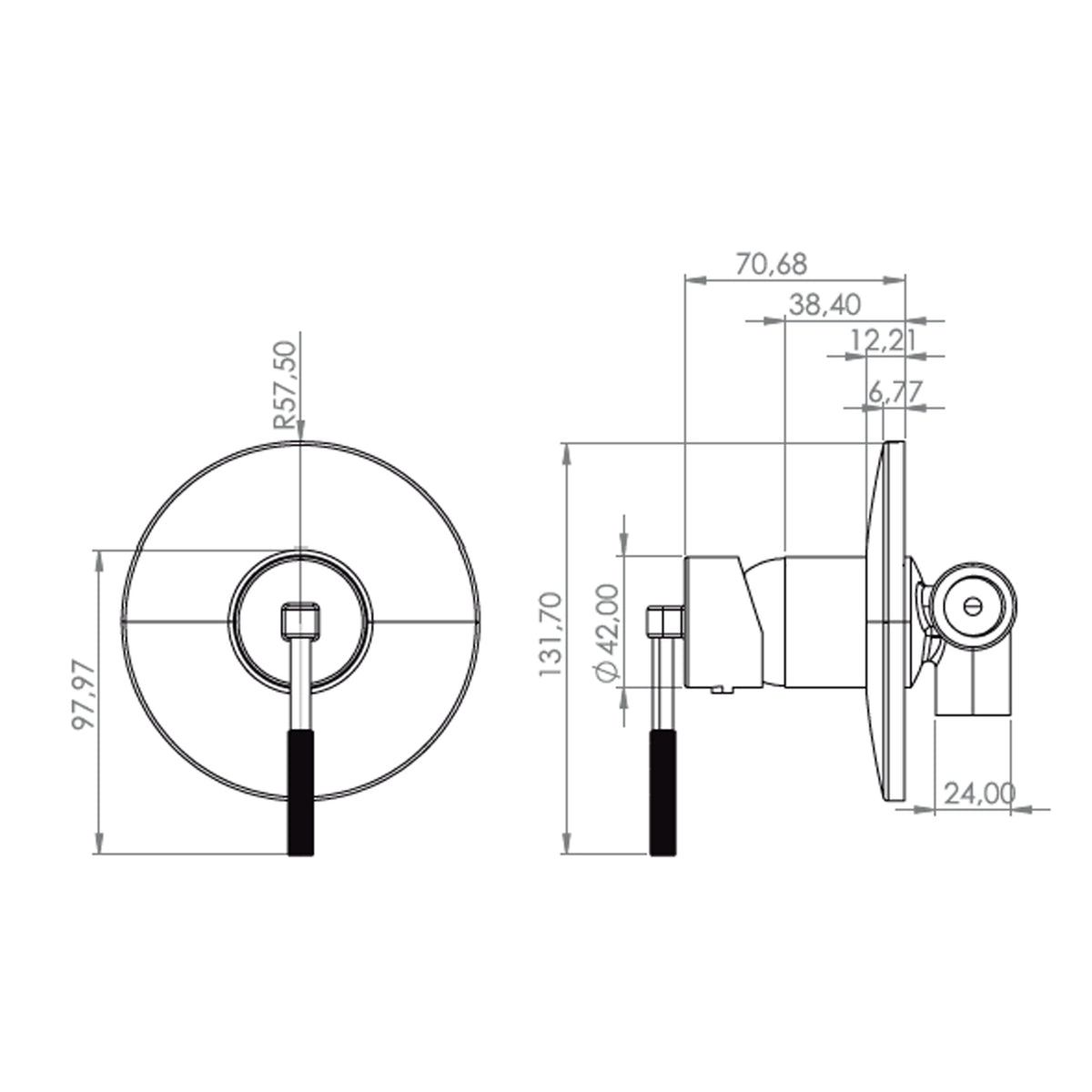Monomando Ducha Empotrado Amalfi Cromo