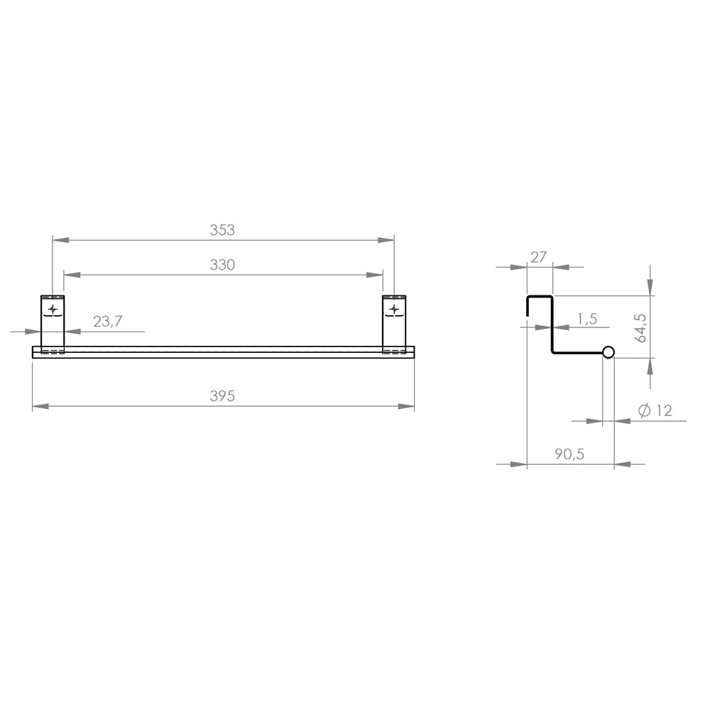 Barra de Toalla Treviso Montada en Mueble