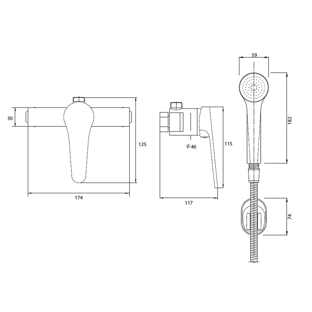 Monomando Ducha Memphis Cromo