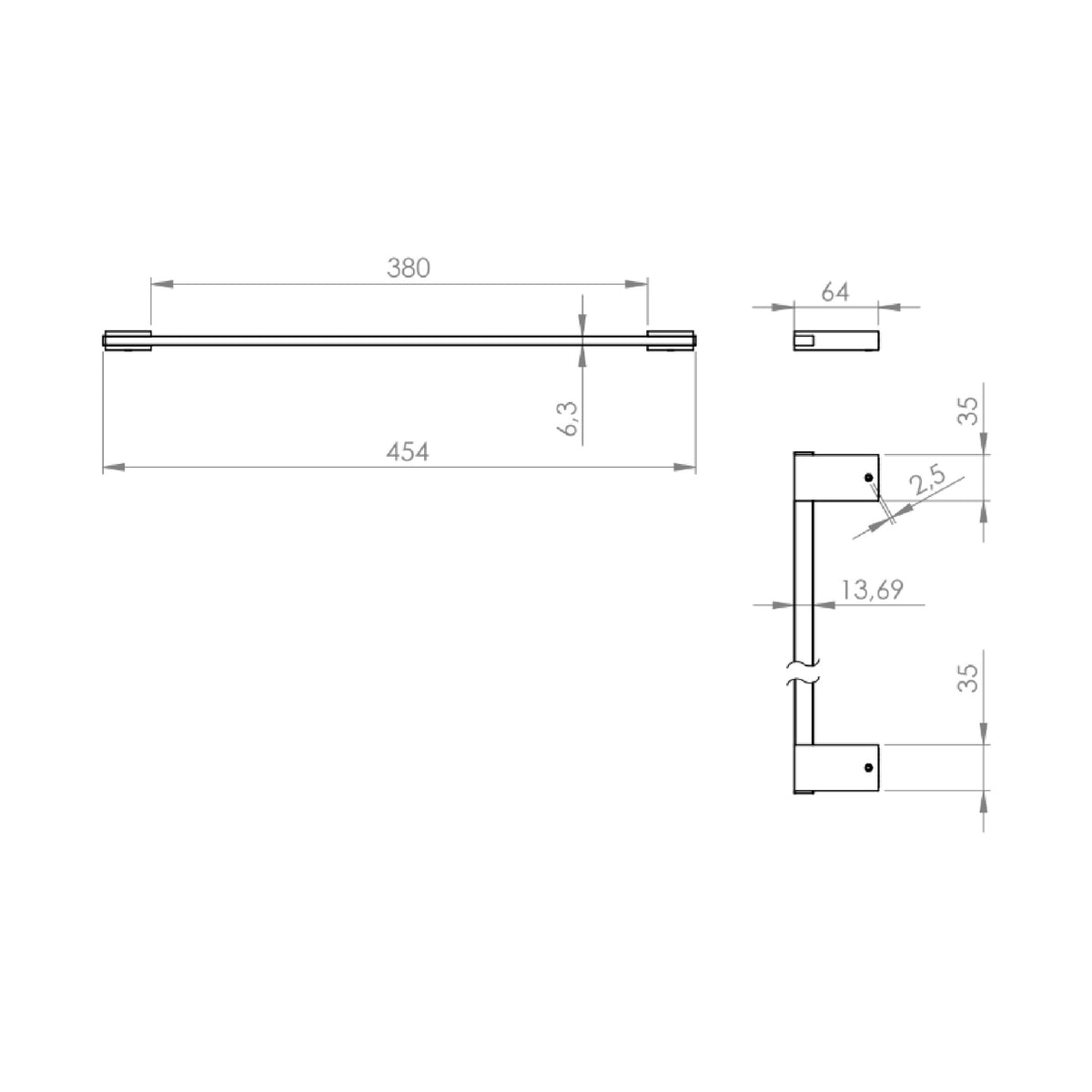 Barra de Toalla Varese 45 cm