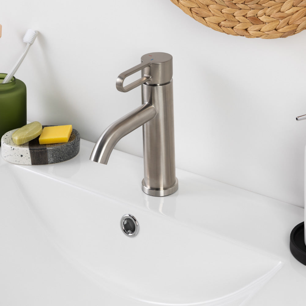 Monomando Lavamanos Rizzo Inox Satinado