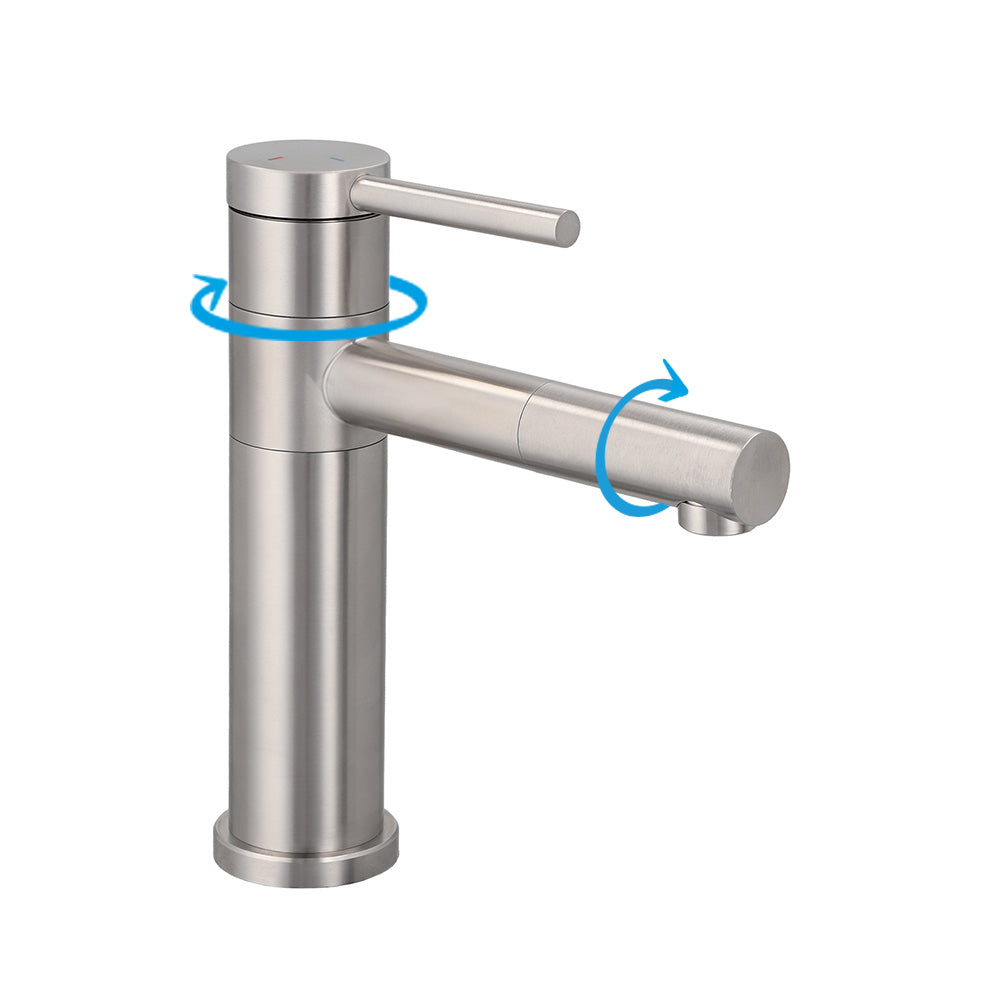 Monomando Lavamanos Brienza Inox Satinado