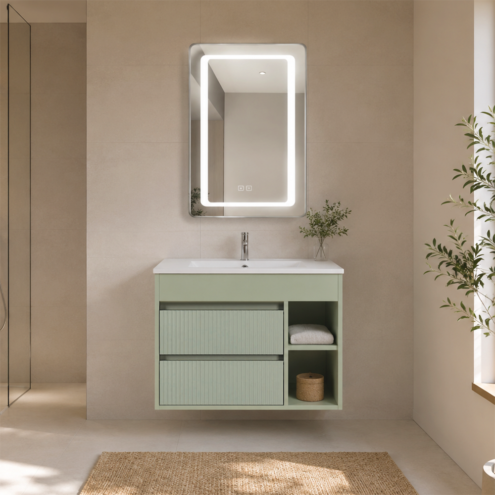 Pack Baño Trujillo | Mueble Vanitorio Sage Green + Espejo Led